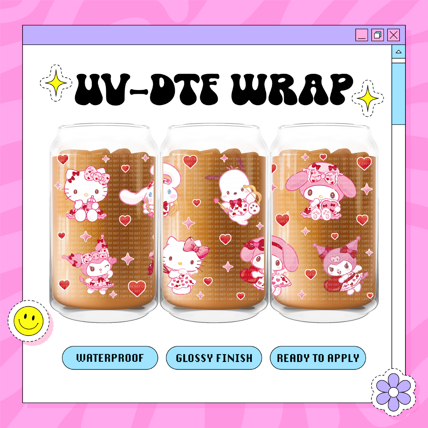 Kawaii Love - 16oz Glass Wrap