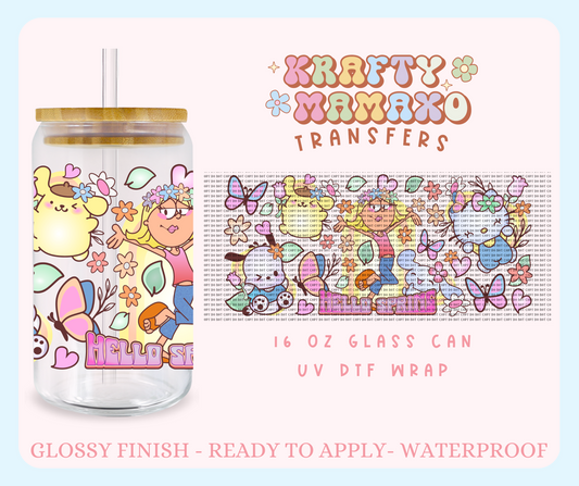 Hello Spring Friends - 16 Oz UV DTF Wrap