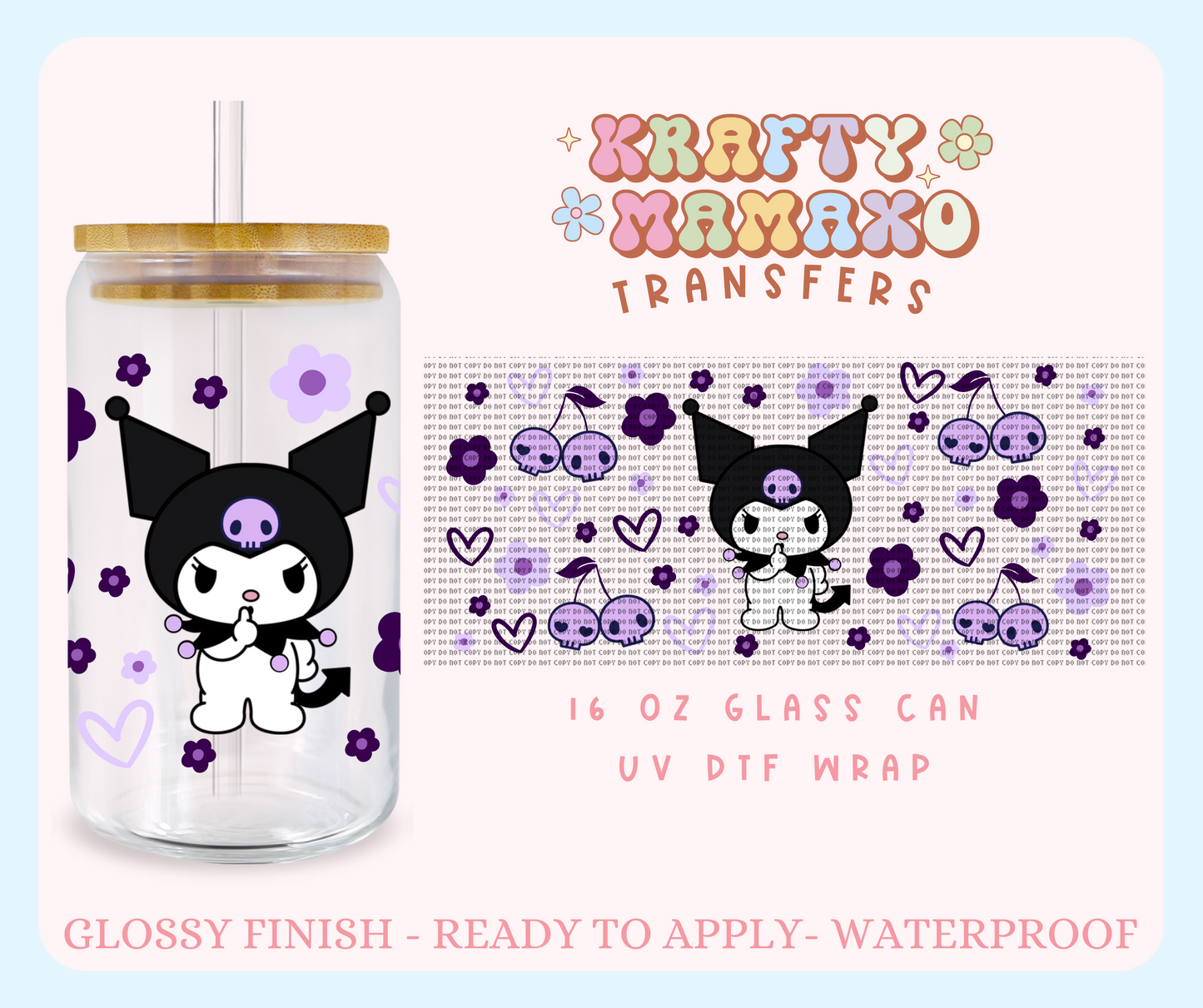 Kawaii Purple - 16 Oz UV DTF Wrap