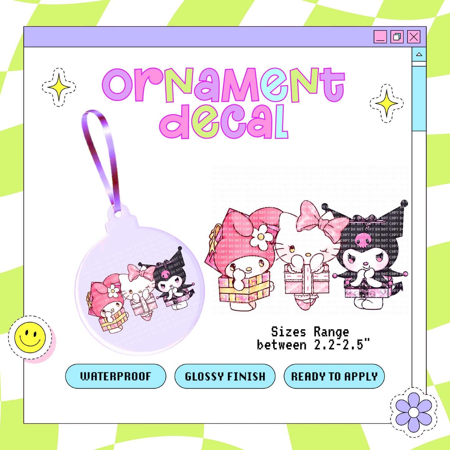 Kawaii Presents - Ornament Decal