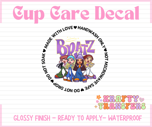 Retro Girlz Cup Care Decal - UV DTF