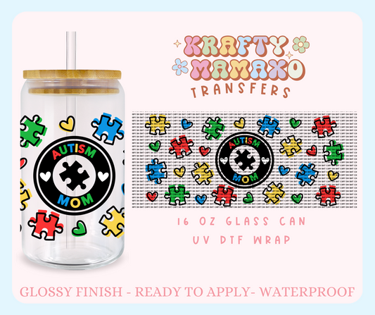 Autism Mom - 16 Oz UV DTF Wrap