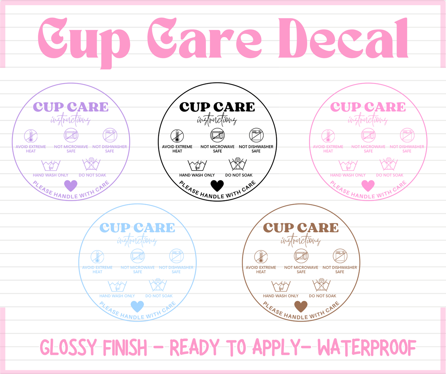 Colors Cup Care Decal - UV DTF