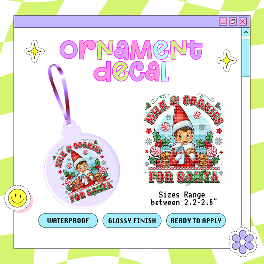 Milk & Cookies Boy - Ornament Decal