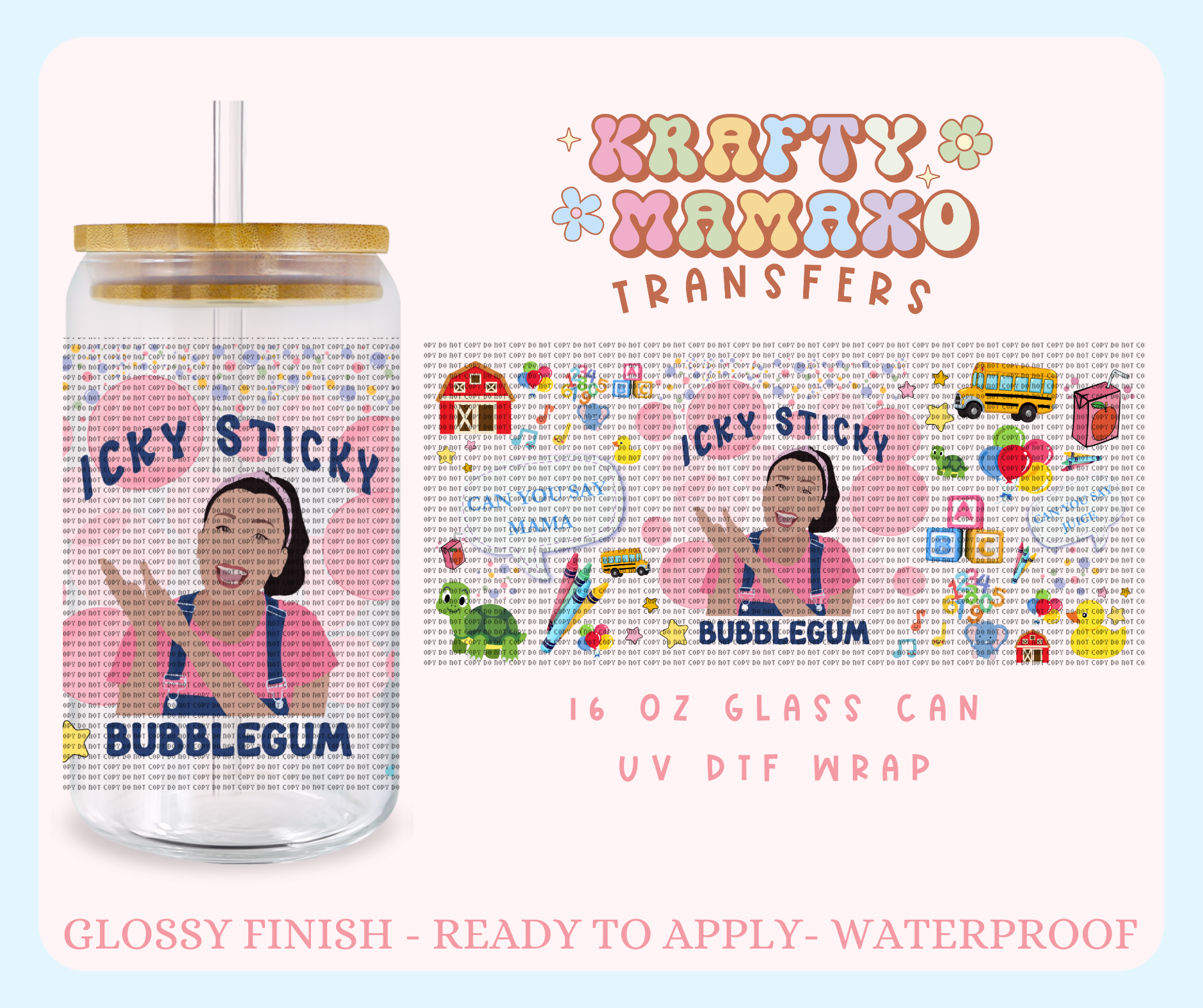 Miss BubbleGum - 16 Oz UV DTF Wrap – KraftyMamaxo