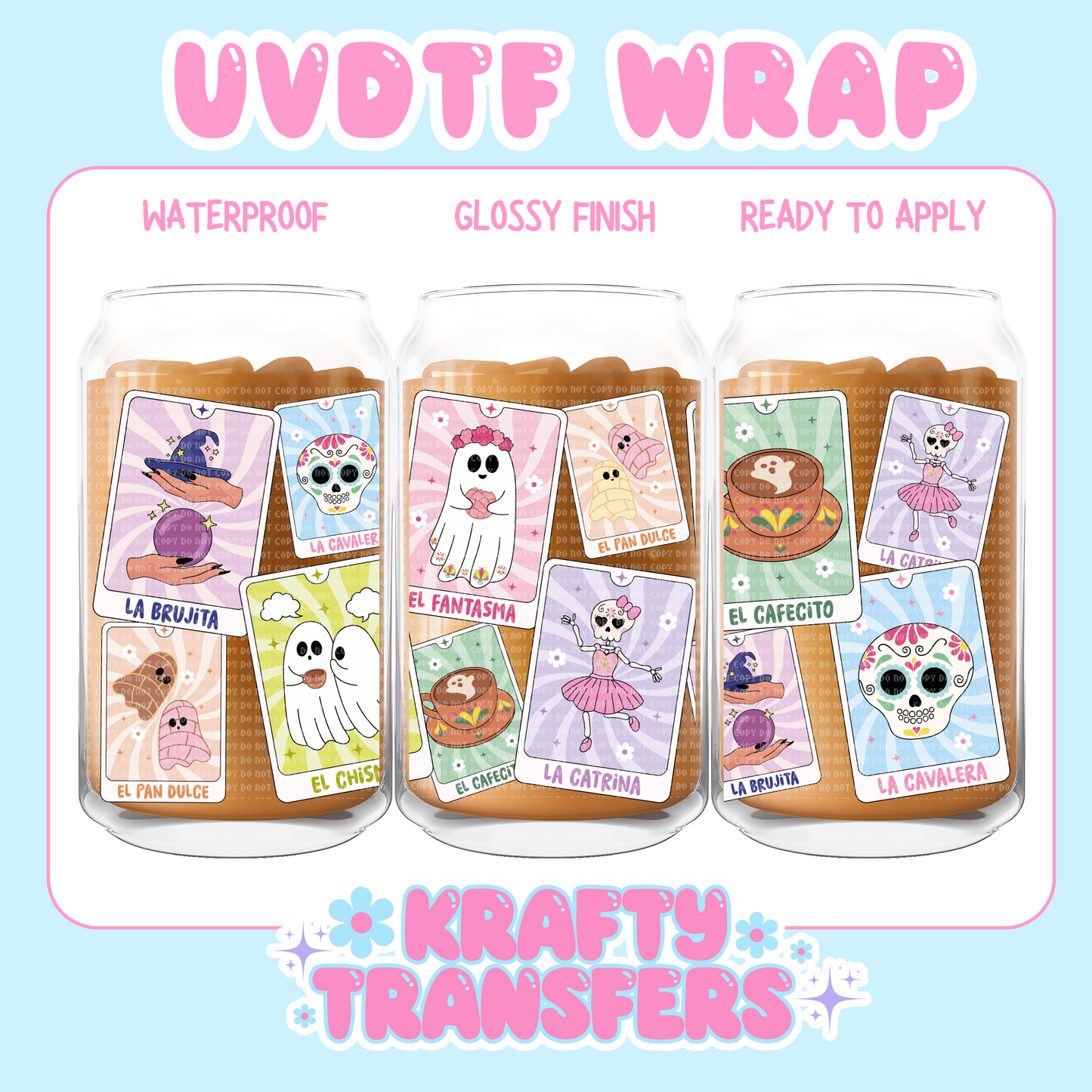 Ghosties Cards
 - 16 oz UV DTF WRAP