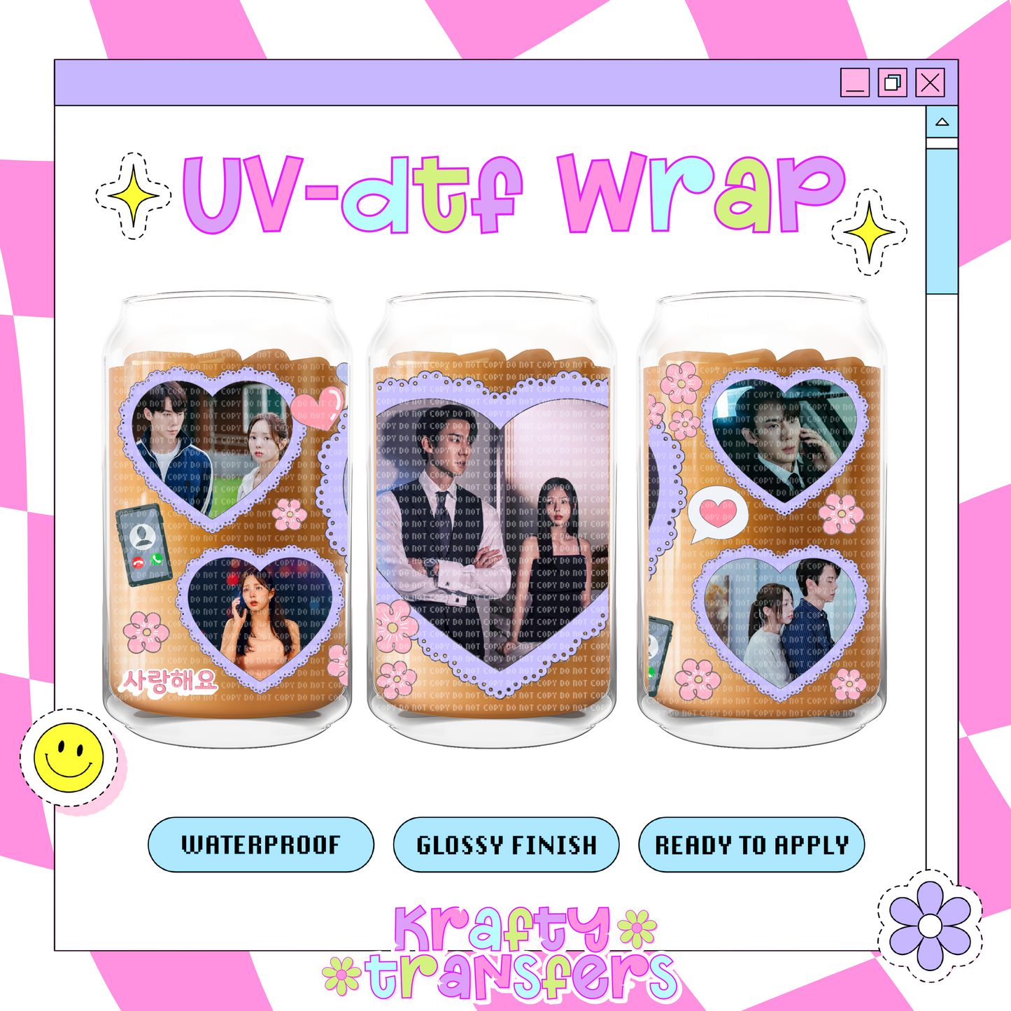 When The Phone Rings Kdrama EXCLUSIVE - 16 Oz UV DTF Wrap