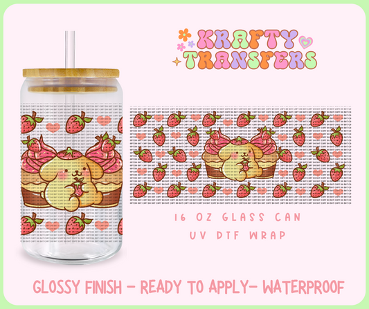 Strawberry Kawaii - 16 Oz UV DTF Wrap