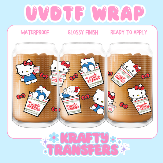 Kawaii Noodles Cat - 16 oz UV DTF WRAPS