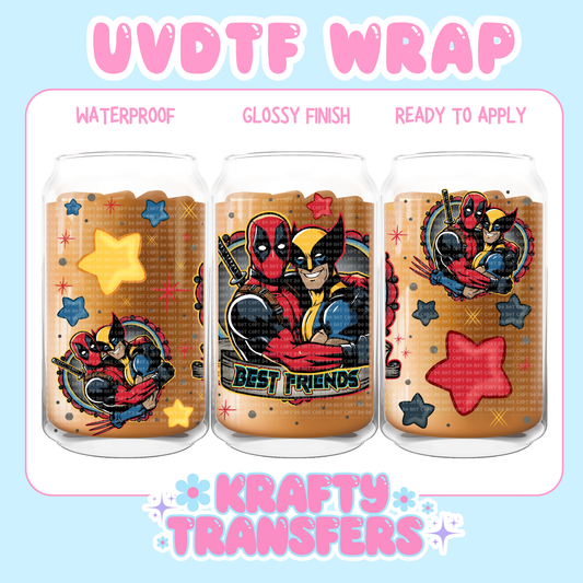 Besties Superheroes - 16 oz UV DTF WRAPS