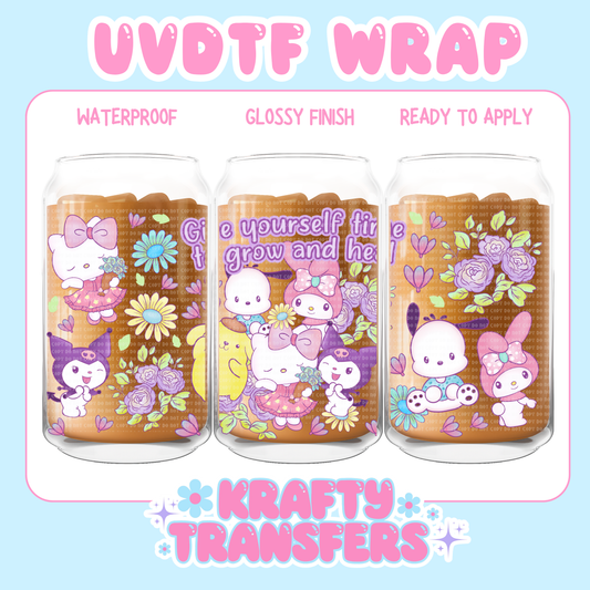 Kawaii Give yourself time - 16 oz UV DTF WRAPS