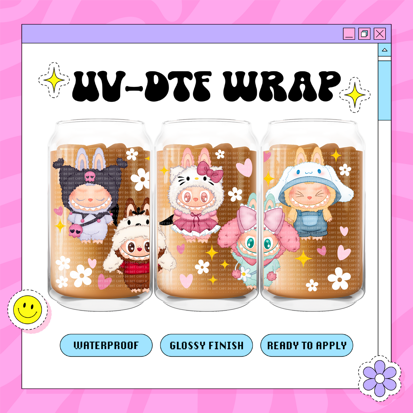 Kawaii Labubu - 16oz Glass Wrap