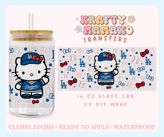 Kitty LA Dodgers - 16 Oz UV DTF Wrap