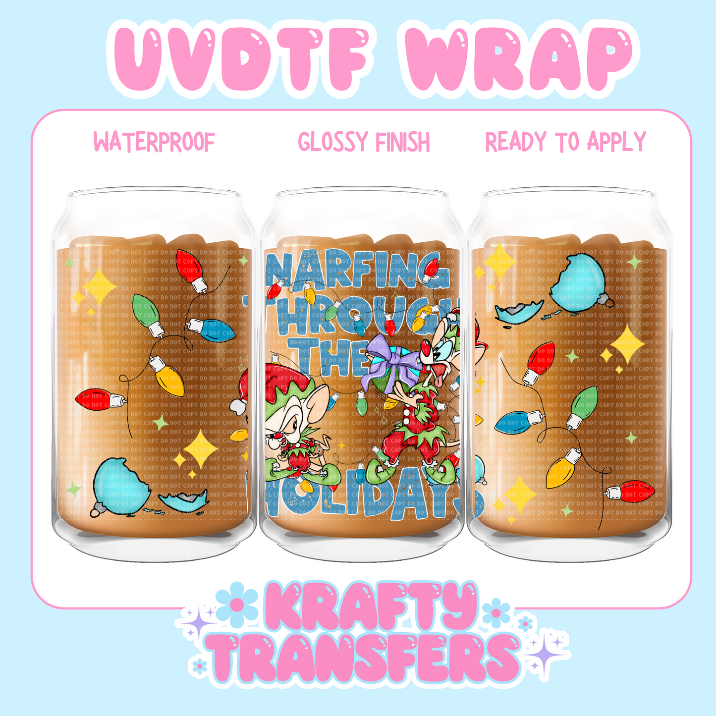 90s Rats Xmas - 16 oz UV DTF WRAP