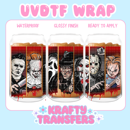 Horror Characters
 - 16 oz UV DTF WRAP