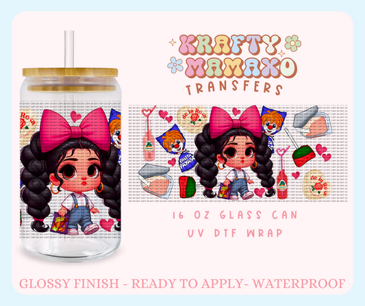 Cute Girl with Snacks pt. 2 - 16 Oz UV DTF Wrap