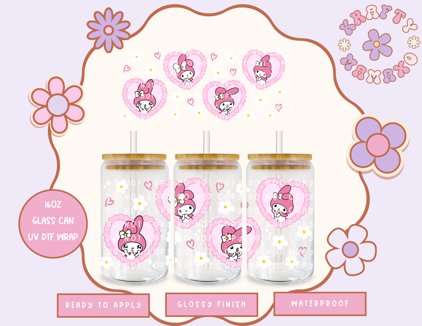 Kawaii Melo - 16 Oz UV DTF Wrap