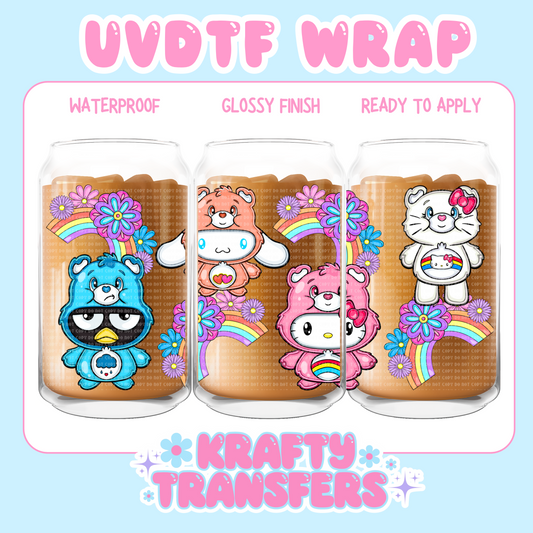 Kawaii Bears - 16 oz UV DTF WRAP