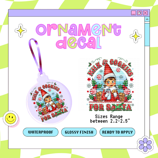 Milk & Cookies Girl - Ornament Decal