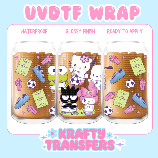 Soccer Kawaii - 16 oz UV DTF WRAPS