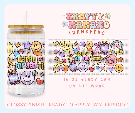 Happy Pills - 16 Oz UV DTF Wrap