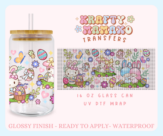 Cat & Friends Easter - 16 Oz UV DTF Wrap